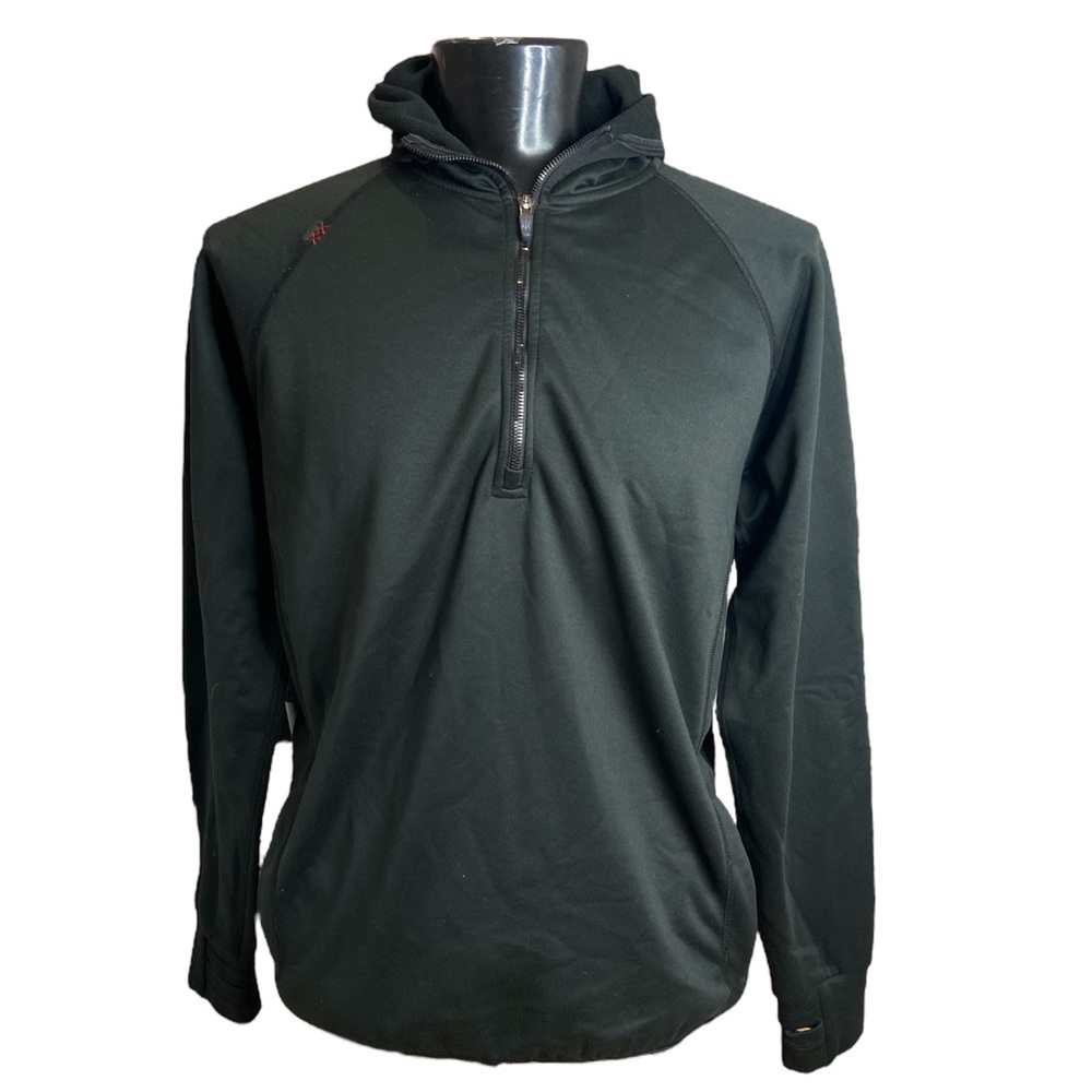 Rhone Men’s Black Quarter Zip Long Sleeve Hoodie Sweatshirt Size XL